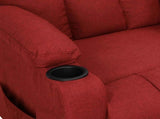 Recliner Chair Wine Red Fabric 339085