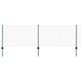 Chainlink Fence with Post 10 x 0.8 m PVC-Coated Steel Green 3336239
