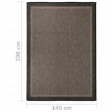 Outdoor Flatweave Rug 140x200 cm Dark Brown 340845