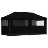 Foldable Party Tent Pop-Up with 4 Sidewalls Black 4004958