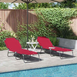 Folding Sun Lounger 2 pcs Red 188 x 57 x 86.5 cm Polyester 42003148