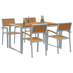 Garden Dining Set 5 pcs Grey and brown 140 x 80 x 75 cm 3284367