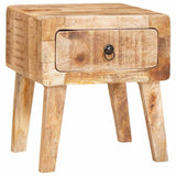 End Table with Drawer Brown 40 x 32 x 46 cm Solid Mango Wood 4104555