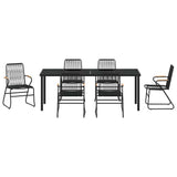 Garden Dining Set 7 pcs Black Powder-Coated Steel 3379175