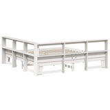 Bookcase Bed without Mattress White 200x200cm Solid Wood Pine 3324527