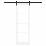 Sliding Door ORKDAL White 78 x 232 cm Solid Pine Wood and Glass 3331968