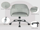 46-56 cm Velvet-feel Office Chair - Grey T3398P377436
