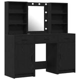 Dressing Table Set with Drawer 3 pcs Black Oak Engineered Wood 3334291