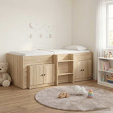 Loft Bed Frame with Cabinet 3 pcs Sonoma Oak Engineered Wood 3423376