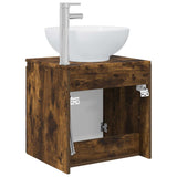 Wall-Mounted Sink Vanity Smoked Oak 49.5 x 44.5 x 65 cm 890447