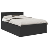 Bed Frame with Headboard Black 150 x 200 cm Engineered Wood 3408565