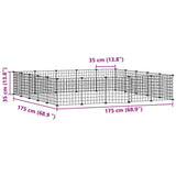 20-Panel Pet Cage with Door Black 35x35 cm Steel 3114019