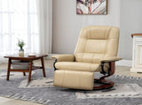 Faux Leather Armchair, with 145&deg Reclining Back and Footrest - Cream T3398P330375