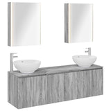 Bathroom Cabinet Set 5 pcs Grey Sonoma Engineered Wood 3406492