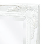 ZNTS Wall Mirror Baroque Style 100x50 cm White 243679