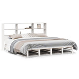 Bookcase Bed without Mattress White 180x200 cm Super King Solid Wood 3323930