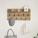 Wall-Mounted Coat Rack with Shelf Artisan Oak 80 x 40 x 12 cm 874442