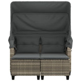 Garden Sofa Light grey PE rattan, powder-coated steel, polyester 365786