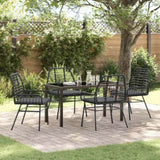 Garden Dining Set 5 pcs Black Poly Rattan 3380857