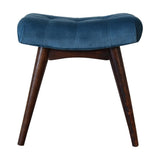 Mini Teal Velvet Curved Bench IN1764