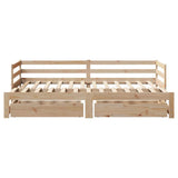 Daybed with Trundle and Drawers without Mattress 90x190 cm Single 3302146
