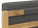 Bed Frame with Upholstered Headboard Whitewash and Light Grey 904204