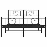 Metal Bed Frame without Mattress with Footboard Black 150x200cm 355483