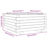 Garden Planter Wax Brown 50x50x26.5 cm Solid Wood Pine 847295