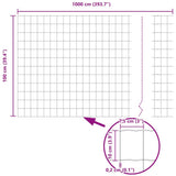 Fence and Post Silver 1 x 10 m Steel 3336171