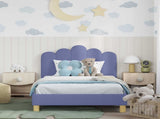 Children's Bed Frame with Headboard Jeans Blue 90 x 200 cm 42011063