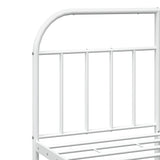 Metal Bed Frame without Mattress with Footboard White 150x200cm 353704