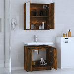 ZNTS 2 Piece Bathroom Cabinet Set Smoked Oak Engineered Wood 3115865