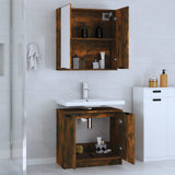 ZNTS 2 Piece Bathroom Cabinet Set Smoked Oak Engineered Wood 3115865