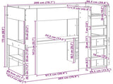 Loft Bed Frame with Desk with Storage Grey Sonoma 100 x 200 cm 3410464