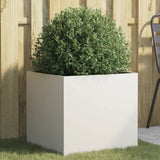 Planter White 49x47x46 cm Steel 841561