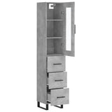 Highboard Concrete Grey 34.5x34x180 cm Engineered Wood 3199261