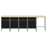 Work Cabinet Set with Drawer with Storage 5 pcs Black and Grey 3321392