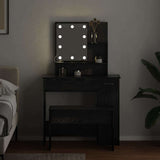 LED Dressing Table Set 2 pcs Black Oak Engineered Wood 3332508