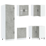 14 Piece Kitchen Cabinet Set Porto Concrete Grey Engineered Wood 3314995