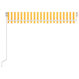 Manual Retractable Awning with LED 350x250 cm Yellow and White 3068883