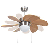 ZNTS Ceiling Fan with Light 76 cm Light Brown 51489