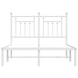 Bed Frame White Steel Small Double Bed Frame Rectangular 353583