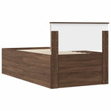 Daybed Manual Brown Oak and Black 100 x 200 cm Engineered Wood 3408521