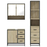 ZNTS 3 Piece Bathroom Furniture Set Sonoma Oak Engineered Wood 3301166