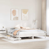 Bed Frame without Mattress White 200x200 cm Solid Wood Pine 3301816