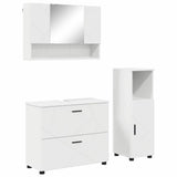 Bathroom Furniture Set 3 pcs White Engineered Wood and Metal 3393023