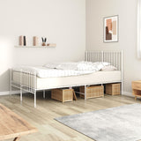 Metal Bed Frame without Mattress with Footboard White 120x190cm 350946