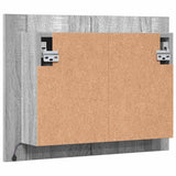 LED Mirror Cabinet Grey Sonoma 60x12x45 cm Engineered Wood 822842