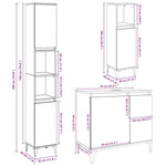 3 Piece Bathroom Furniture Set Concrete Grey Engineered Wood 3324946