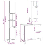 3 Piece Bathroom Furniture Set Concrete Grey Engineered Wood 3324946